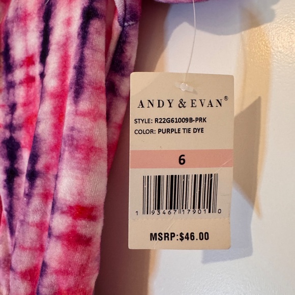 Andy & Evan Kids Tie Dye French Terry Romper Cover-Up, Pink - Picture 4 of 5